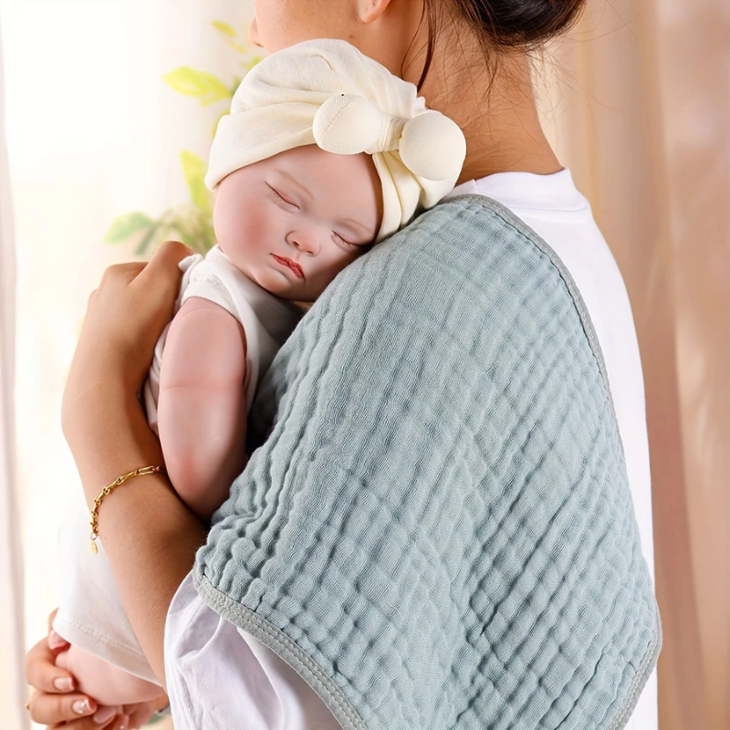 100% Cotton Muslin Baby Burp Cloths (5 Pack)